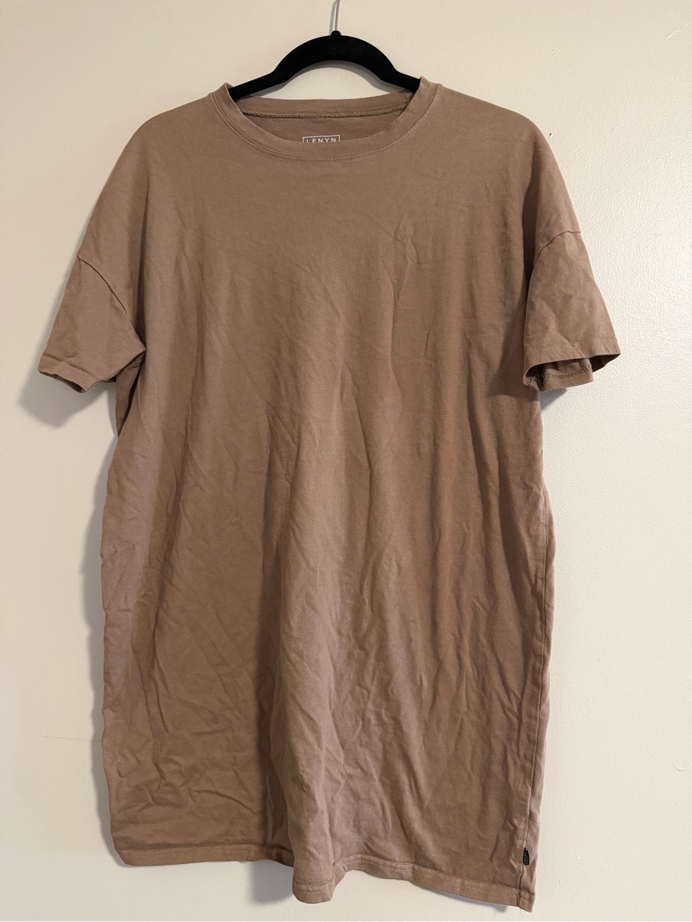 Lenyn Short Sleeve T-Shirt Dress in Brown